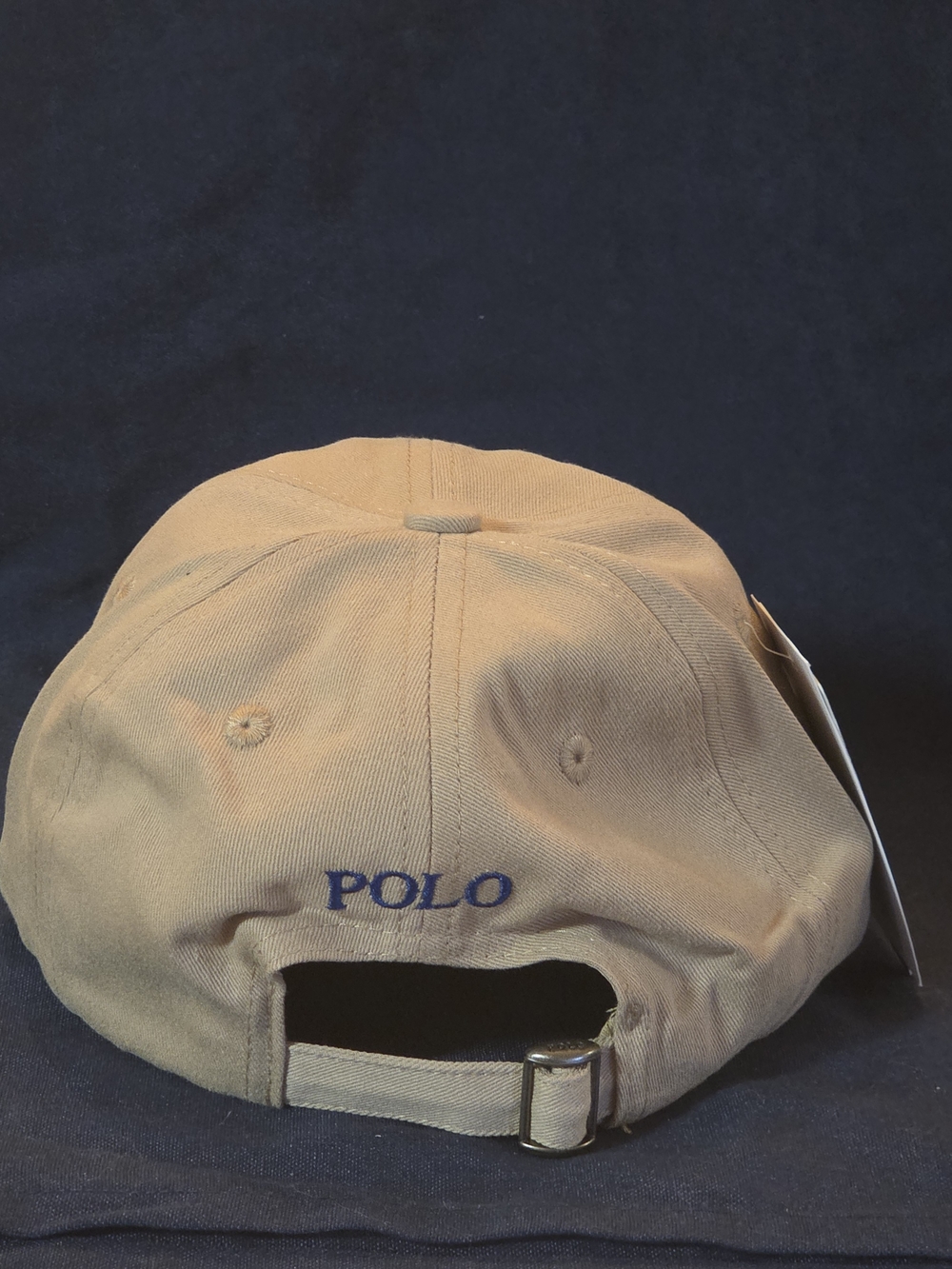 Polo by Ralph Lauren Khaki Baseball Cap with Navy Logo - Picture 2 of 5